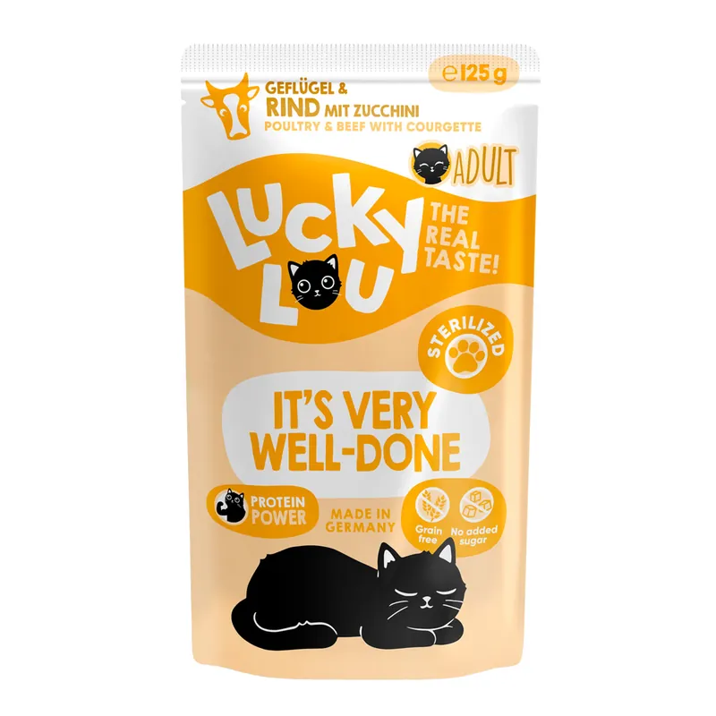 Direkt Vom Hersteller Lucky Lou Sterilized Geflügel & Rind 125 g
